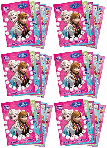Die Eiskönigin -1260-tlg. Geburtstags-Set - Frozen - 6X Sticker-Album - Mitgebsel für Party-Tüten/Kindergeburtstag