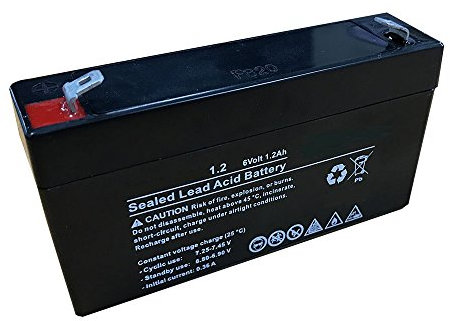 electrosmart Sealed Rechargeable Lead Acid Battery 6v 1.2Ah / 1200mAh - Dimensions: 97mm x 24mm x 53mm