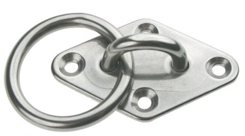 ARBO-INOX® - Augplatte - mit Ring - Edelstahl - 80 x 50 mm - poliert - rautenform
