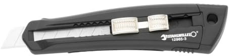 STAHLWILLE 12965-3 Abbrechklingenmesser l Cuttermesser zum Schneiden von Pappe, Gummi, Leder, Holz usw. l ergonomisches Design