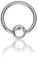 eeddoo Piercing-Ring BCR Kristall flach Silber Titan Durchmesser: 8 mm Schwarz 3 mm
