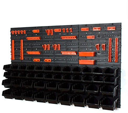 49 tlg Wandregal Steckregal InBox Gr.2, 3 schwarz Werkstatt Halterung