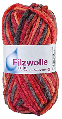 Gründl Filzvlies Garn, Wolle, 50 g, Kirsche 21