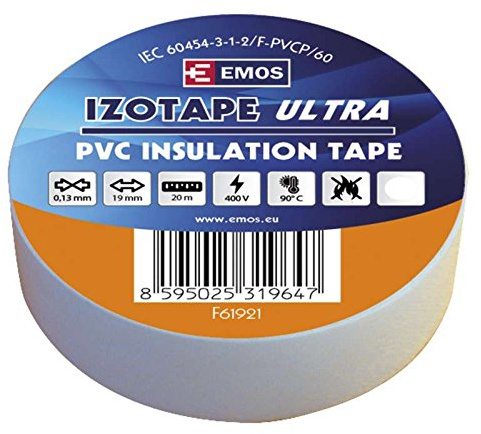 EMOS 19/20 BILA Insulation Tape PVC 19 mm / 20 m White/Black