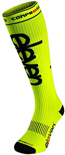 Eleven Kompressionsstrümpfe | Kompressionssocken | Laufsocken | Compression Socks | Strümpfe | Thrombosestrümpfe | Damen | Herren zum Sport, Laufen, Flug, Reise (Fluo Gelb, M-L (EU 40-44))