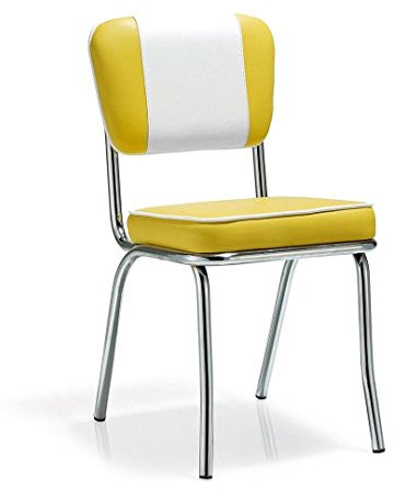 möbelland24 American Retro Stuhl 2er Set Diner 50er Retro Chrom Kunstleder Gastronomie