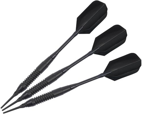 Kings Dart Softdart Dartpfeile Set „Black Star“ | 3X Dart-Pfeile mit 16 g, 18 g oder 20 g | Geriffeltes Barrel aus Massiv Messing, Aluminium Schaft, 100 Micron Flights | Markenqualität