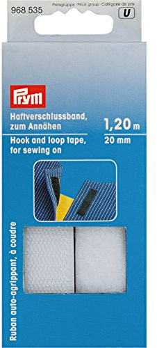 Prym Hook and Loop Tape, 100% polyamide, White, 2.8 x 9 x 0.48 cm