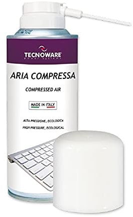 Tecnoware Easy Service DRUCKLUFT - Spray zu 400 ml - mit langer Kanüle - Für die Reinigung von Rechnern, Druckerköpfen, Tastaturen, elektronischen Platinen, Fernsehern, Hi-Fi-Anlagen