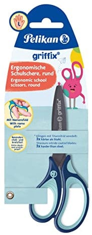 Pelikan griffix Schulschere rund, Schere für Linkshänder, blau, 1 Stück