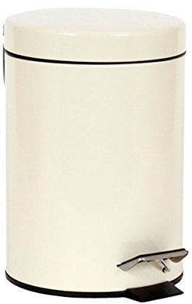 Denny International 3 Litre Stainless Steel Pedal Bin for Kitchen Bathroom Toilet Rubbish Tray (Cream 3 Ltr Bin)