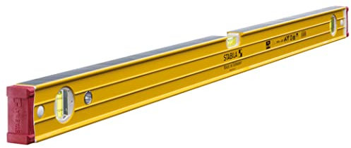 STABILA Magnet-Wasserwaage Type 96-2 M, 100 cm, extrasteifes Alu-Profil, extrastarke Seltenerd-Magnete, 1 Horizontal-/2 Vertikal-Libellen, stoßdämpfende Endkappen, Rutsch-Stopper, Made in Germany
