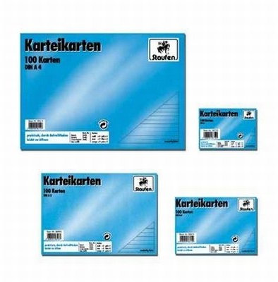 Karteikarte A5 liniert 7mm blau