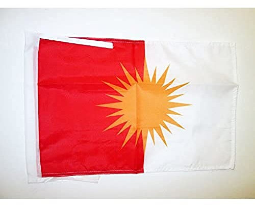 AZ FLAG - Flagge Jesiden Yazidism - 45x30 cm Mit Kordel - Yeziden Kurdisch Eziden Fahne 30 x 45 Cm - Flaggen