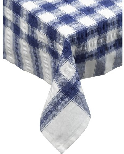 Seersucker Check 100% Cotton Pack of 4 Traditional Napkins 18” x 18” Garden Picnic (Royal Blue)