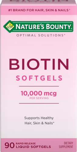 Nature's Bounty Biotin 10000mcg Supplement, 90 Rapid Release Softgels