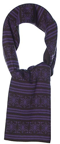 BASEFIELD Herren Schal Strickschal Norwegermuster schwarz violett