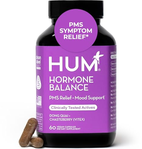 HUM Hormone Balance for Women, Supplement for Women's Health with Chasteberry & Dong Quai, Support for PMS Symptoms, Cramps, Irritability, Hormonal Balance, Monthly Support, 60 Capsules