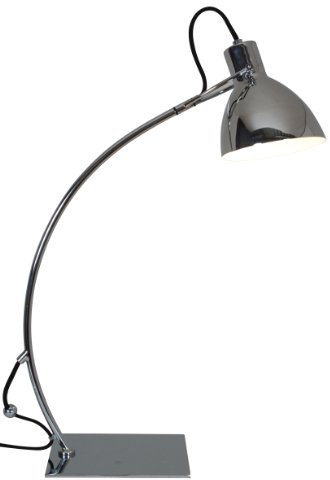 Naeve Leuchten Tischleuchte Retro / exklusiv Leuchtmittel/b: 16 cm/Höhe: 55 cm/t: 40 cm/ø 14 cm/mit Textilkabel/Metall, chrom 3054242