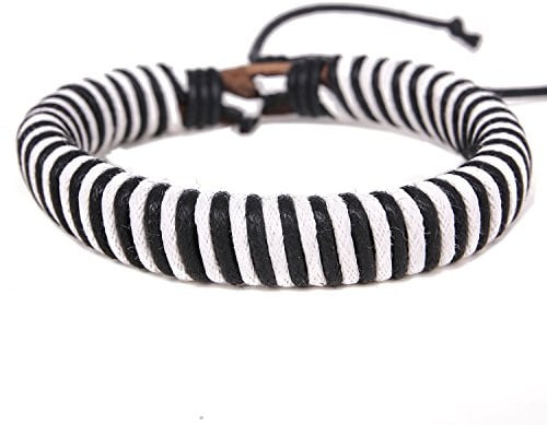 DonDon Unisex-Armband Stoff schwarz-weiß