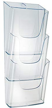SIGEL LH135 Wand-Prospekthalter aus Acryl mit 3 Fächern, DIN A4, transparent