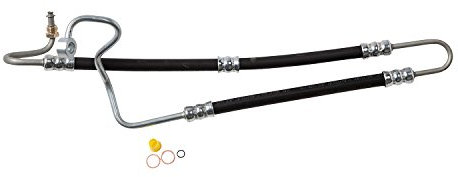 Edelmann Servolenkung Druckleitung Schlauch Montage, Aluminium, 14 mm Banjo x 16 mm O-Ring-Stecker, 148,6 cm Länge, Schwarz, Einzelstück