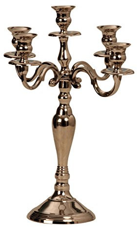 Chandelier Moderne à 5 Branches en métal argenté 26x39 cm