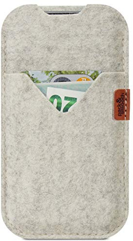 Pack & Smooch Hülle für iPhone 11 Pro Max/Xs Max/iPhone 8 Plus | Tasche Shetland | 100% Merino Wollfilz | Handmade in Germany – Weiß