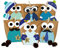 Papierdrachen DIY Adventskalender zum Befüllen - Weihnachtseulen - Eulen Weihnachten - Set Blau mit zusätzlichen Aufklebern - zum selbst basteln - für Kinder - für Jungs