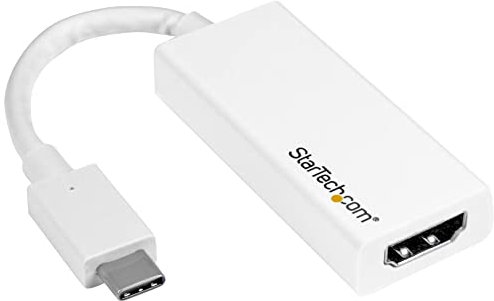 StarTech.com USB C to HDMI Adapter - White - 4K 60Hz - Thunderbolt 3 Compatible - USB Type C to HDMI Dongle Converter (CDP2HD4K60W)