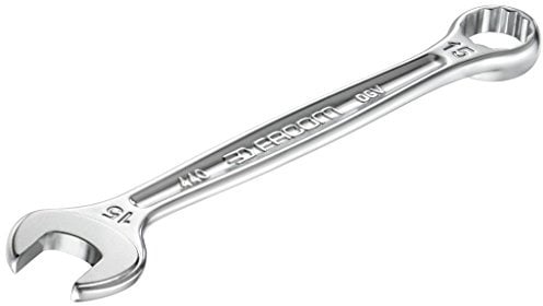 FACOM - Clé Mixte Métrique - Clef Standard pour Toutes les Applications Courantes - Œil 12 Pans à Profil OGV - Serrage Puissant et Sûr - Tête et Fourche Inclinées à 15° - Chrome Satiné - 440.15
