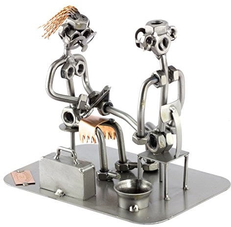 Steelman24 I Schraubenmännchen Pediküre/Fusspflegerin I Made in Germany I Handarbeit I Geschenkidee I Stahlfigur I Metallfigur I Metallmännchen