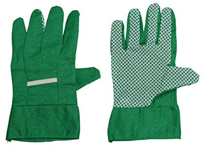 Xclou Gartenhandschuhe, Universalhandschuhe mit dunkelgrünen Gumminoppen, Handschuh für Arbeitsschutz, Fingerschutz, Größe 8 (M), ca. 23 x 10 x 1 cm, grün