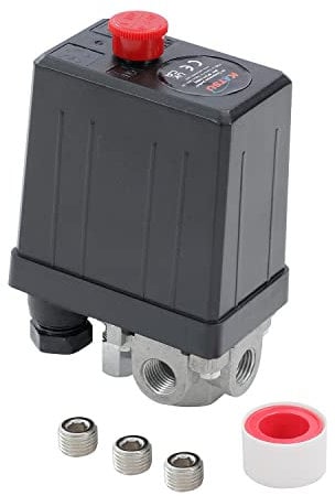 ORAZIO Interruttore di Controllo della Pressione del Compressore d'Aria G1/4 220V 16A 3 Porte Monofase per Valvola di Controllo della Pompa Compressore d'Aria SP24113004