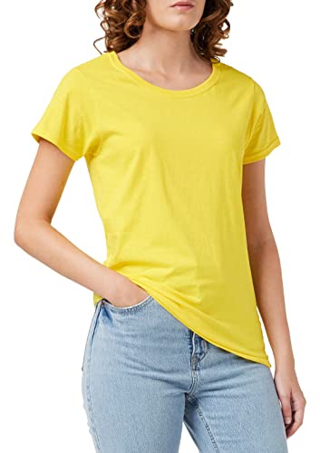 Fruit of the Loom Women's Valueweight Short Sleeve T-Shirt, Fluorescent Yellow, 8 (Manufacturer Size:X-Small)