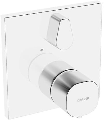 Hansa 81139562 Fertig-Montageset / Brause-Thermostat-Batterie HANSALIVING | Rückflussverhinderer, Schalldämpfer, Temperaturwählgriff mit Sicherheitssperre bei 38 °C, schrom