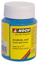 NOCH Acrylfarbe, matt, blau, hochwertiger Acryllack, wetterfest und schnelltrocknend, 90 ml für Modellbau und DIY-Projekte