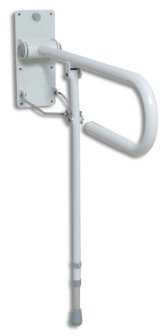 Nrs Healthcare Barre d'Appui Pliable avec Pied pour Salle de Bain/Wc
