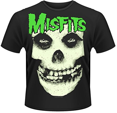 Plastic Head Men's Misfits Glow Jurek Skull Crew Neck Short Sleeve T-Shirt, Black, Small
