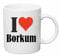 Reifen-Markt Kaffeetasse I Love Borkum Keramik Höhe 9,5cm ? 8cm in Weiß