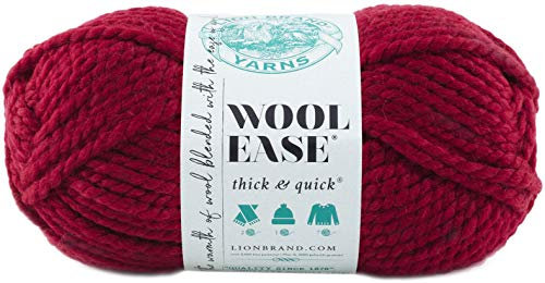 (3 Pack) Lion Brand Yarn 640-138 Wool-Ease Thick and Quick Yarn, 97 Meters, Cranberry3
