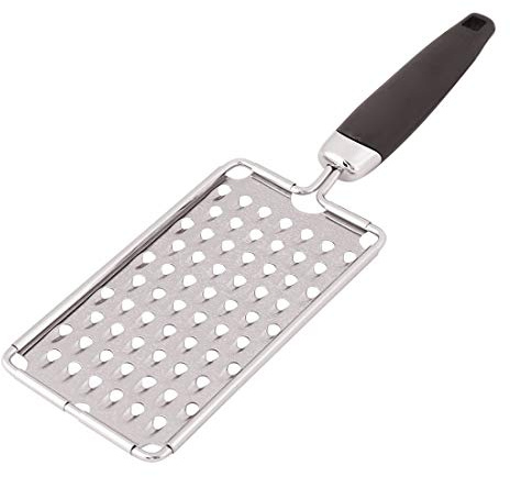 sourcing map Silber Ton Haus Restaurant Kunststoff Griff Gemüse Käse Reibe Zester Slicer de
