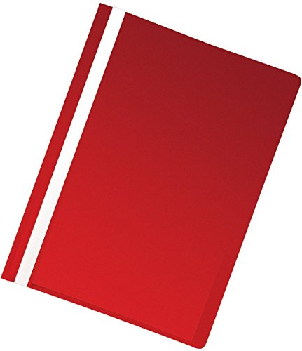 5 Star Office Project Flat File Lightweight Polypropylene with Indexing Strip A4 Red [Pack 5]