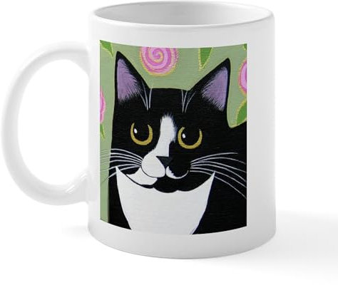 CafePress Fairfax Black & White Tuxedo CAT Mug 11 oz (325 ml) Ceramic Coffee Mug