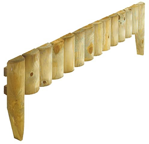 Rowlinson 1.2m Picket Border Fence - Natural (Pack of 4)
