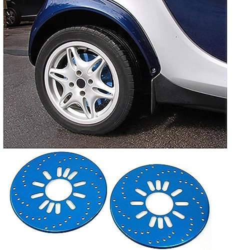 Edelstahl Bremsscheiben Attrappen Blau für Smart 450 451 453 Coupe Cabrio 98-21