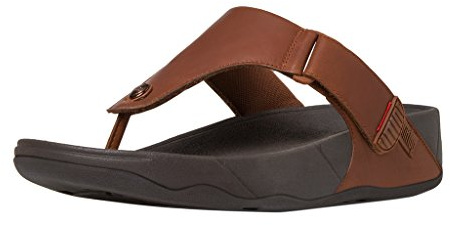 Fitflop Men's Trakk Ii Post - Leather Open Toe Sandals, Brown Dark Tan 277, 8 UK