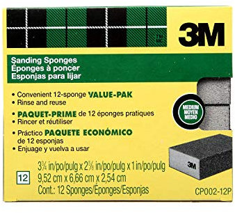3M Spugna abrasiva, 3 3/4 x 2 5/8, media, confezione da 12