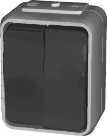 Elso ELG452519 Doppeltaster getrennte Strombahnen Schraubklemmen ATO, licht-basaltgrau