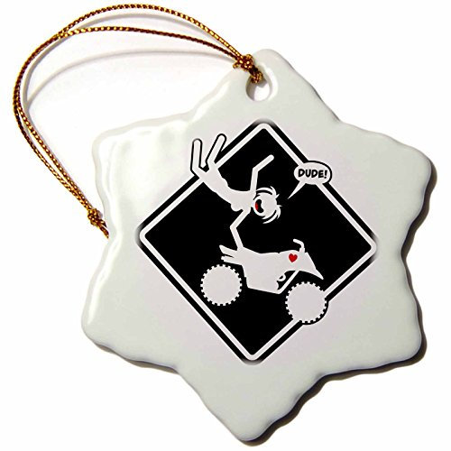 3dRose Extreme ATV Stockgirl Plakat von Moto X Stil Quad Reiten Schrei Jenny Schneeflocke Ornament